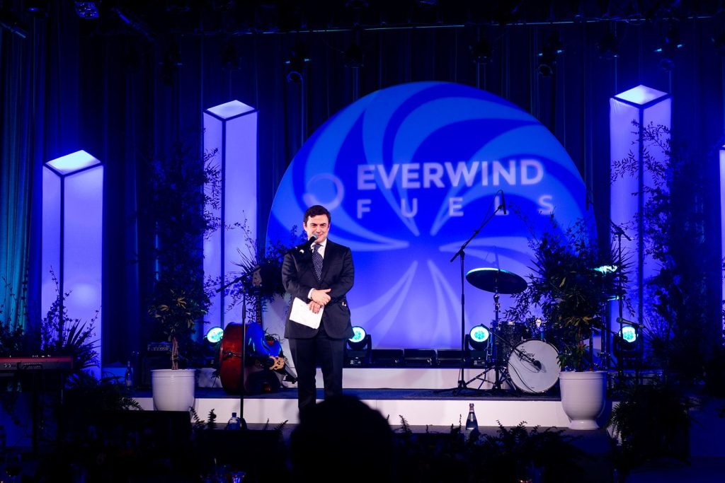 EverWind CEO, Trent Vichie speaking at event commemorating North America’s first FEED engineering completion for green ammonia.