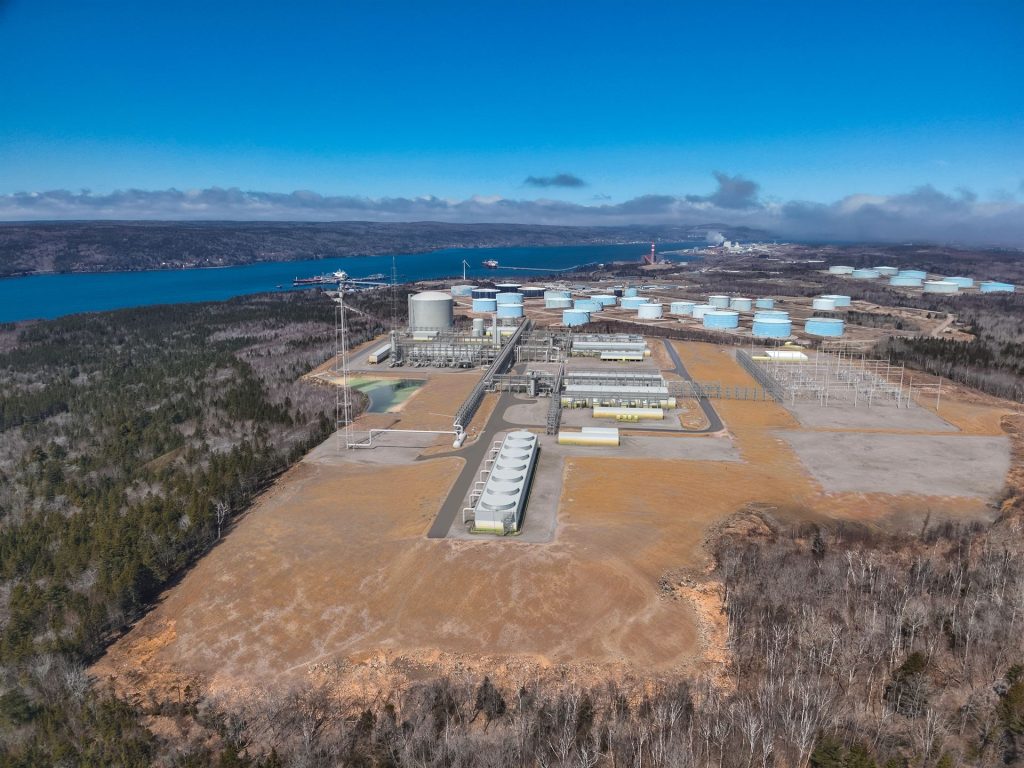 Renderings of Atlantic Canada's first green ammonia production facility at EverWind’s Terminal facility at Point Tupper, Richmond County, Nova Scotia